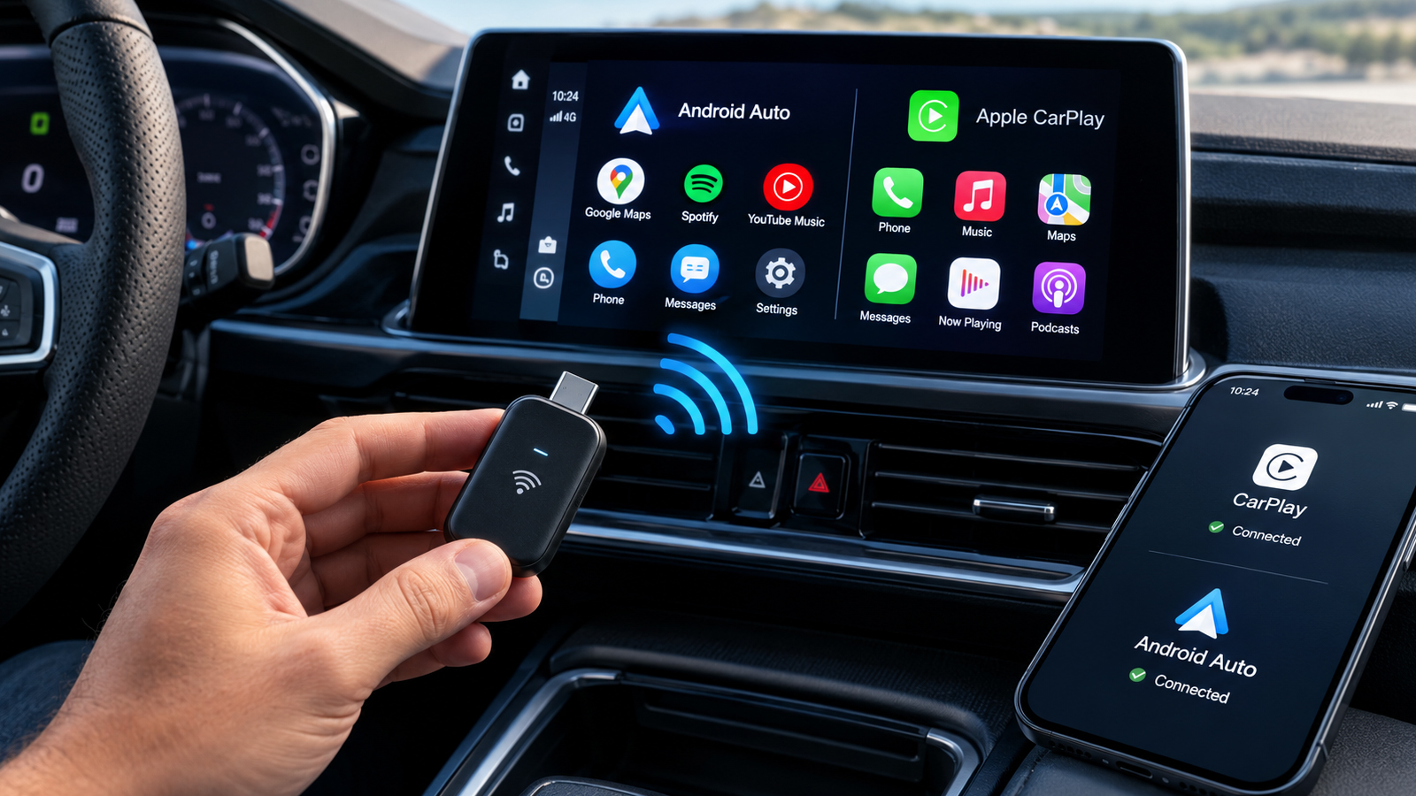 Wireless Android Auto & Apple Car Play Dongles: Πες αντίο στα καλώδια 